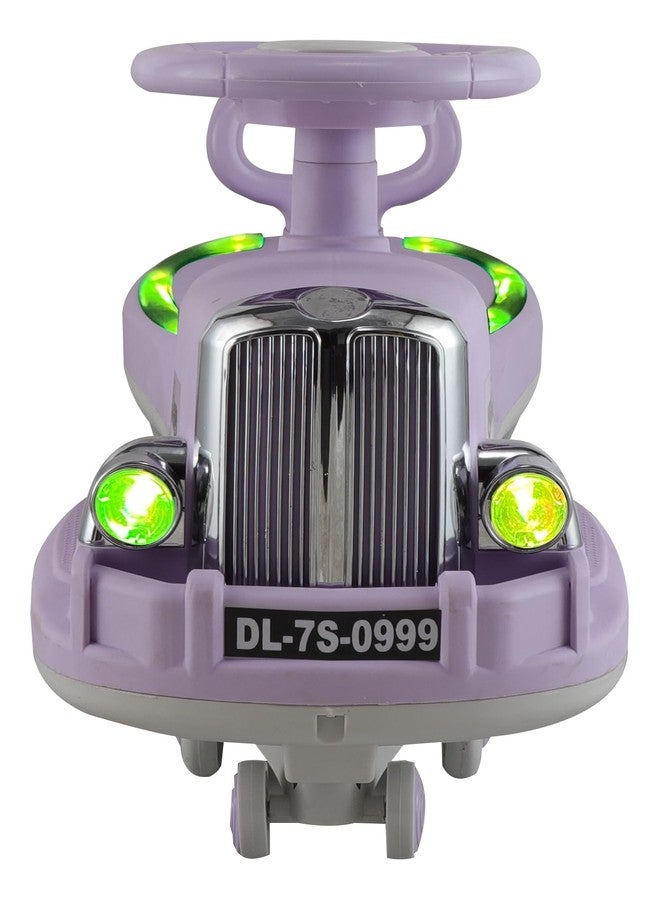 JoyRide Glamour DLX Light-Up Magic Car - Easy Glide Ride-On Toy for Kids | LED Lights, Music & 360° Swivel Wheels | Push Swing Car for Indoor/Outdoor Fun Ages 2+ Years (Purple) - Image 2